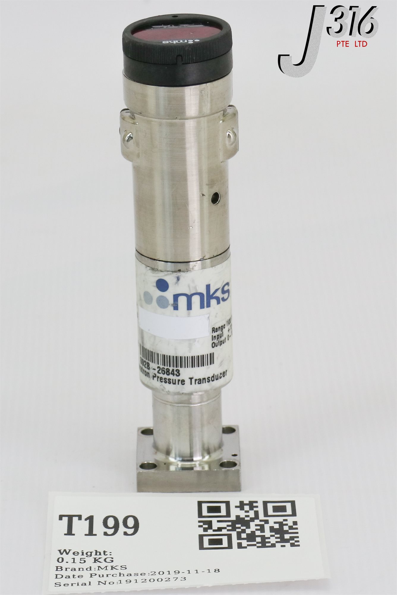 T199 MKS BARATRON PRESSURE TRANSDUCER 500 TORR 892B-26843 | eBay